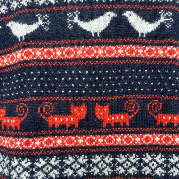 J. Crew fall knit sweater wool blend navy oran free white XXS - Picture 6 of 10